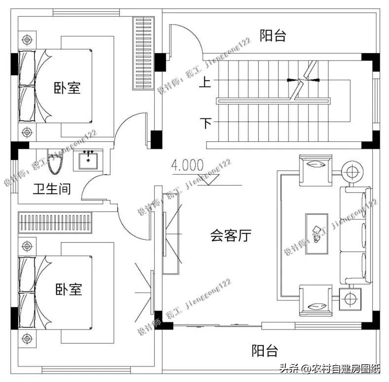 自建120平三层现代风小别墅设计图,自建120平三层中式小别墅设计图