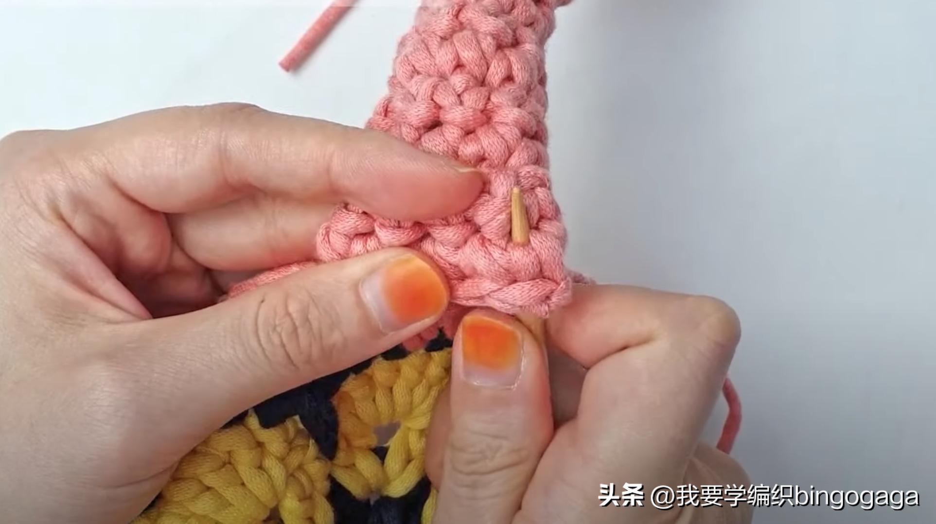 祖母方格小包包拼接编织教程,方形镂空小花包编织教程