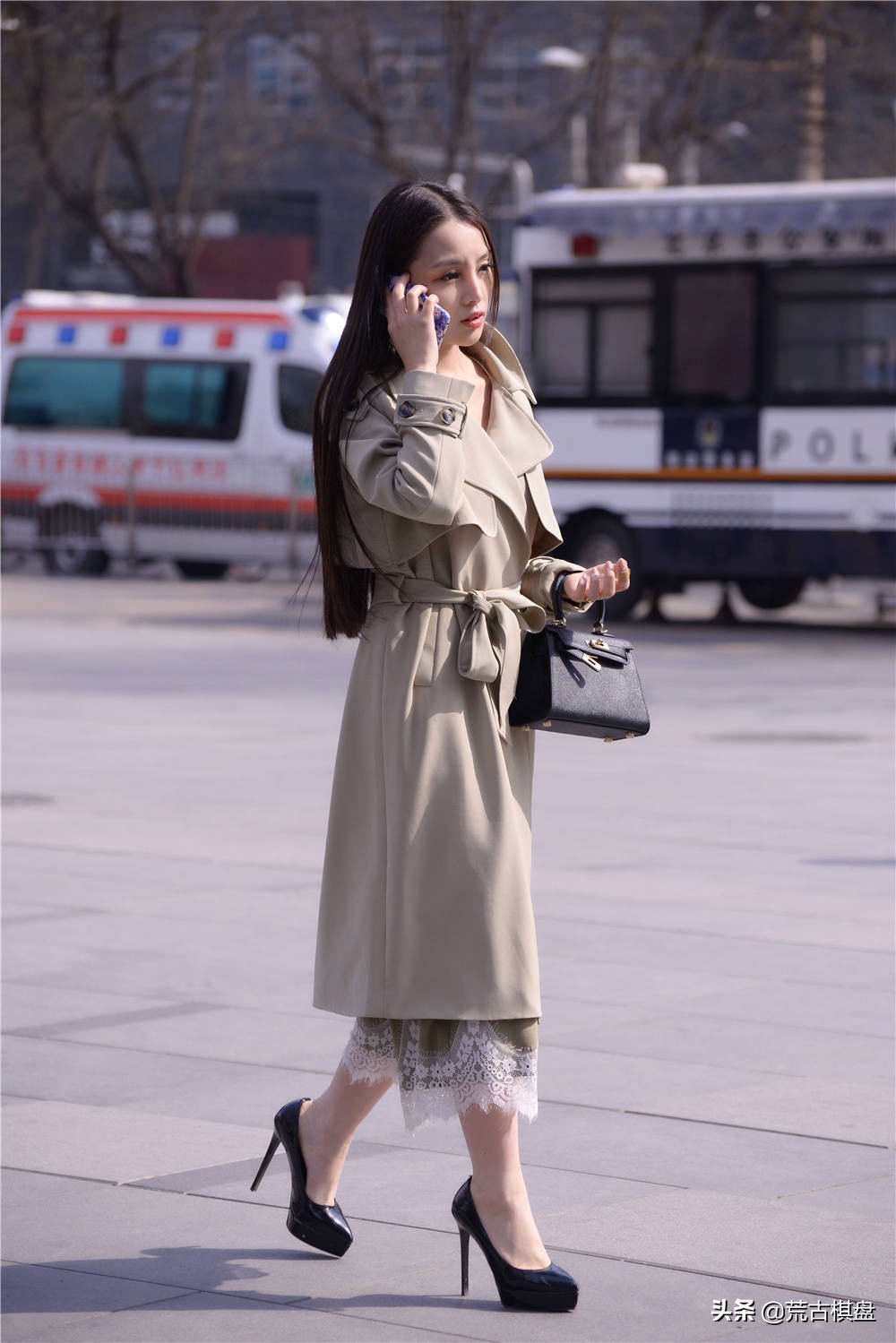 12厘米防水台粗跟高跟鞋,15厘米粗跟尖头防水台