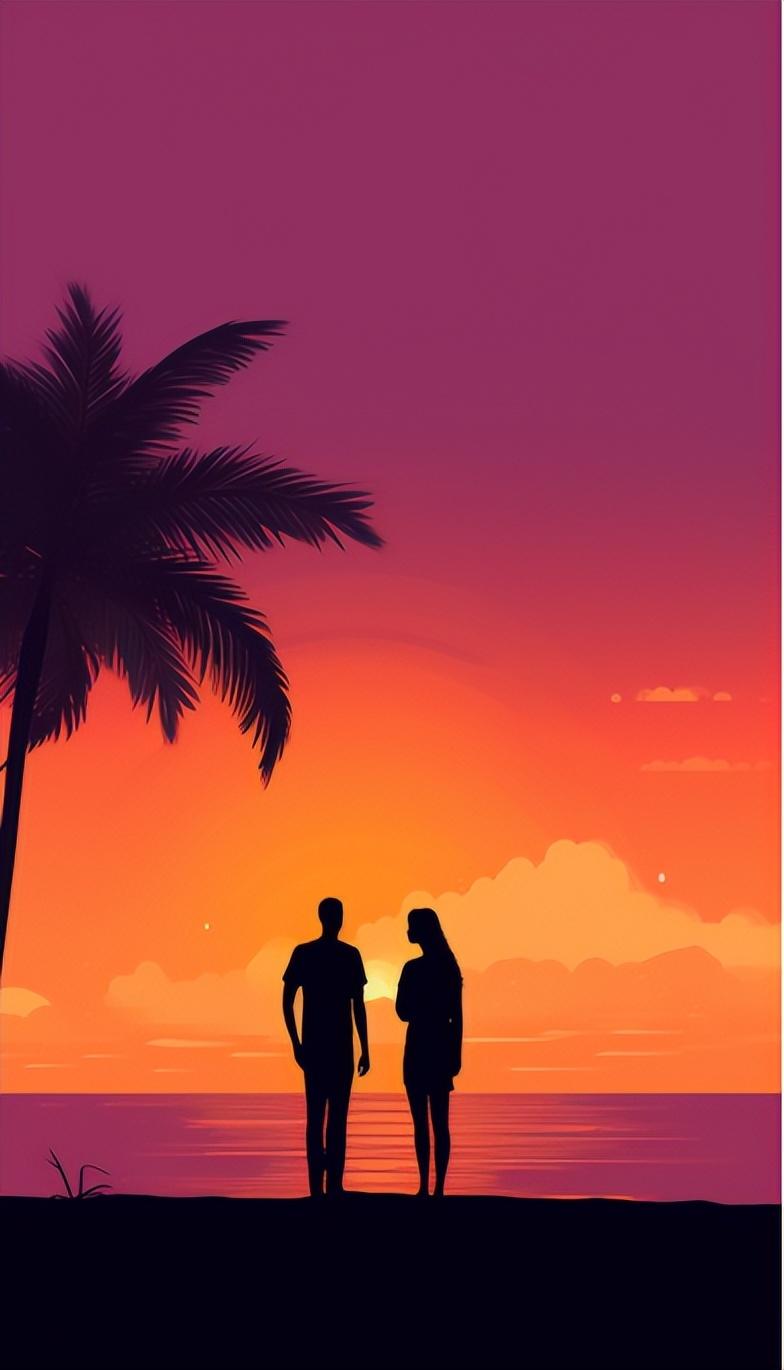 夏天炎热的插画配图,夏日海滩风插画