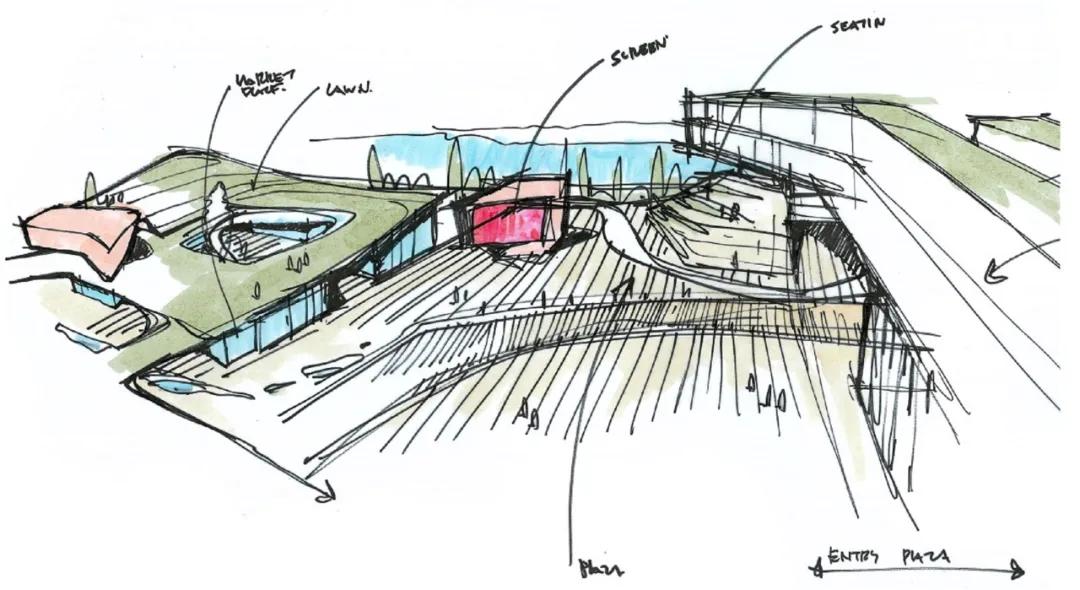 现代商业空间的庭院景观设计,现代简约景观空间