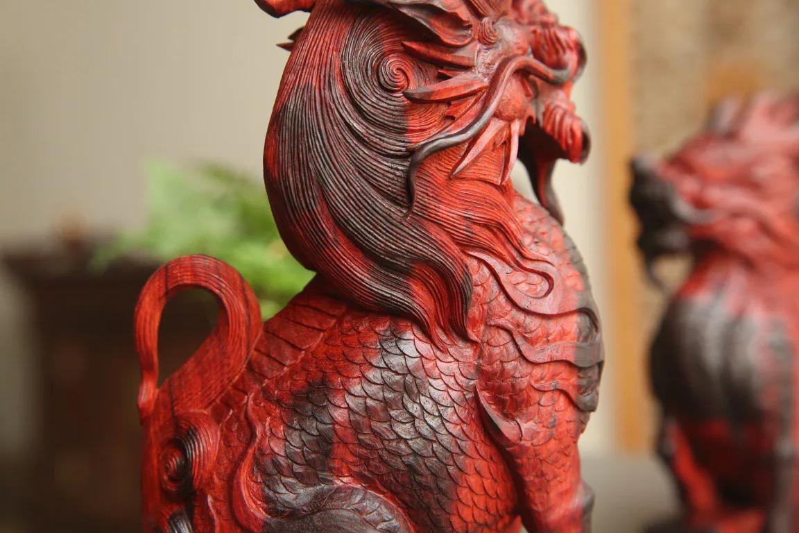 印度小叶紫檀麒麟木雕,印度小叶紫檀麒麟摆件