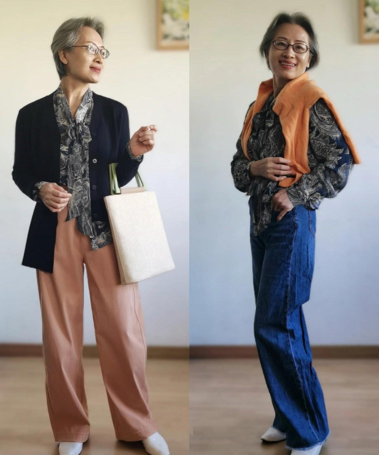 知性优雅女人味高档女装衣裤,五十岁女人衣裤高档优雅装