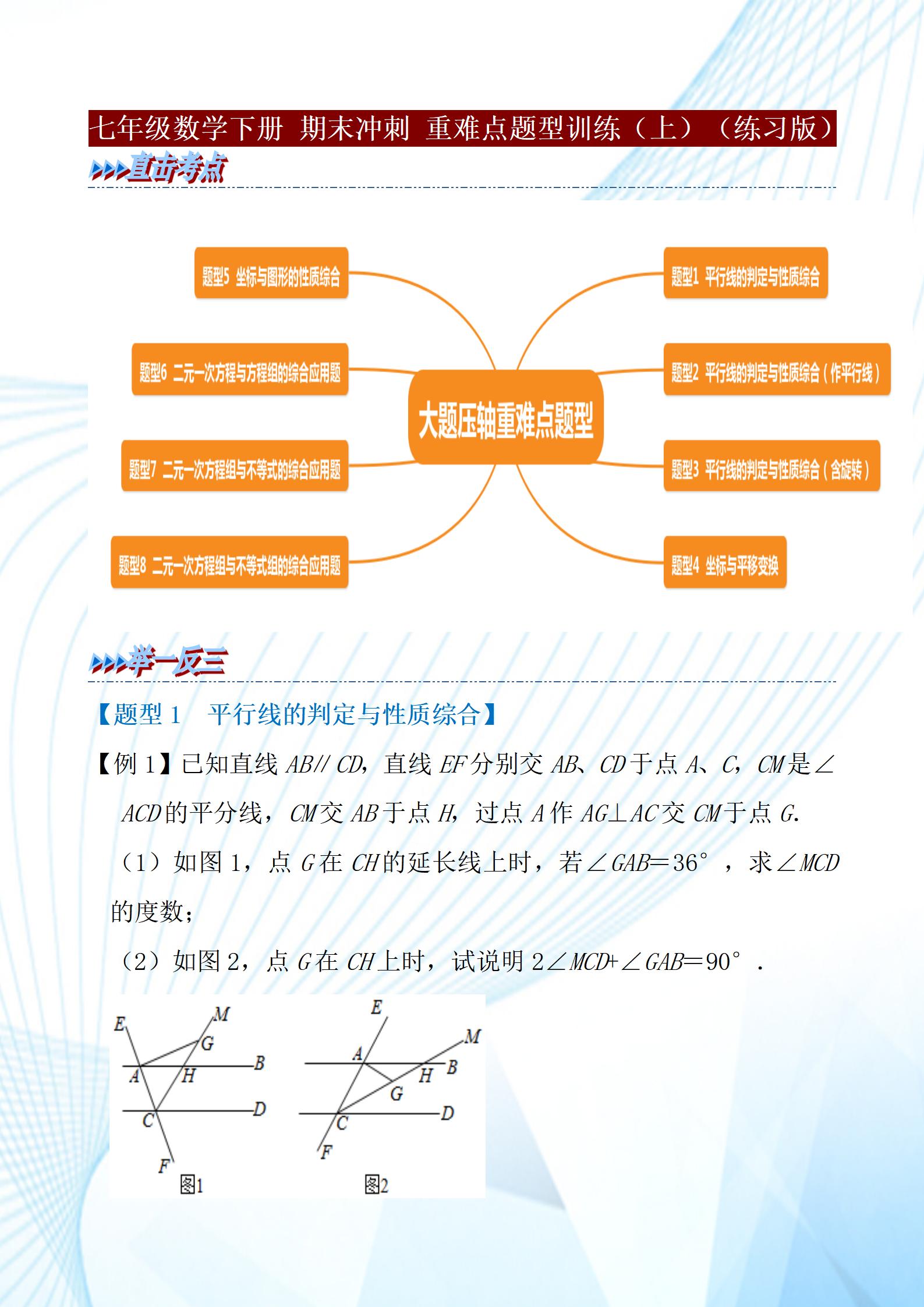 七年级下册数学期中必考点人教版,七年级下册数学期末必考题型讲解