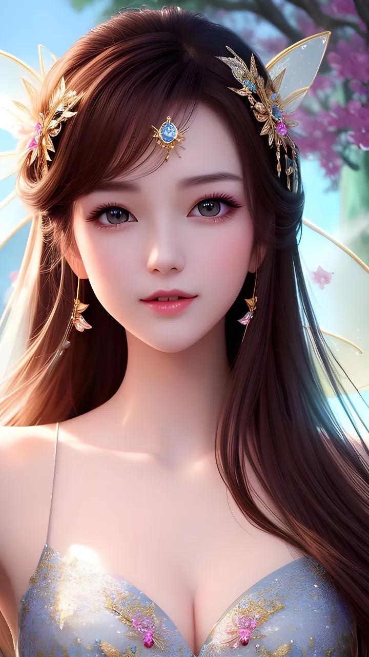 ai绘画国风关键词,ai绘画仙境中的仙子国风美人