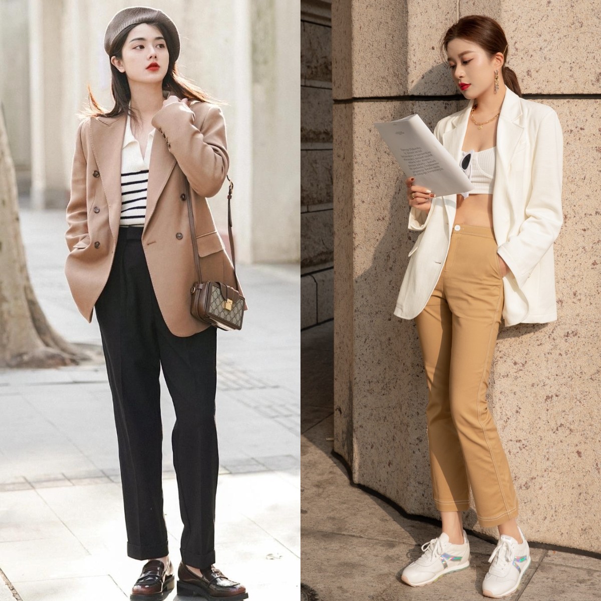 上班穿搭西装裤配什么鞋,上班穿的西装修身款