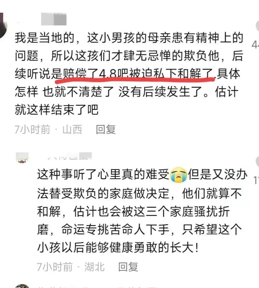 山西小男孩被三名孩子逼吃粪便，以男孩家情况，和解才是最优选择
