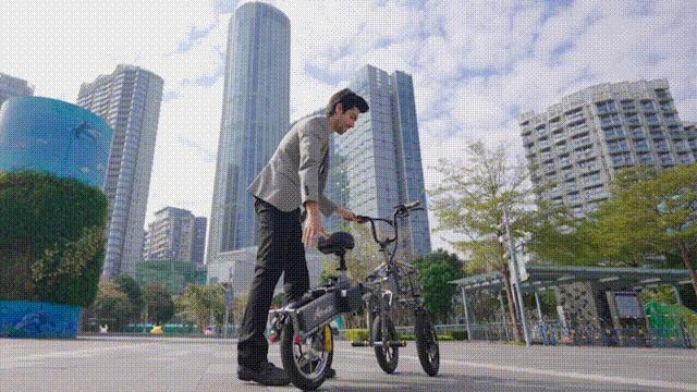 趋步折叠电动自行车,简行折叠倒三轮电动自行车