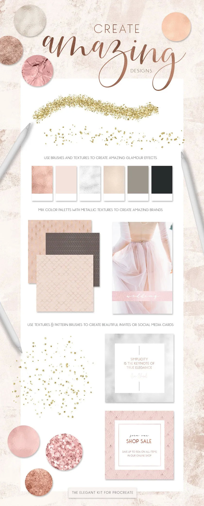 苹果画画软件procreate厚涂笔刷,procreate金色字笔刷