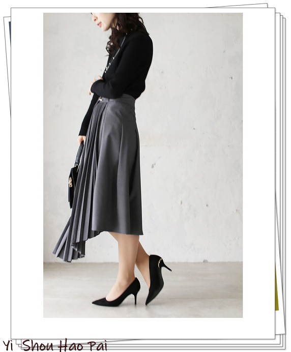 灰色半身裙如何穿搭图片,灰色半身裙高级感穿搭