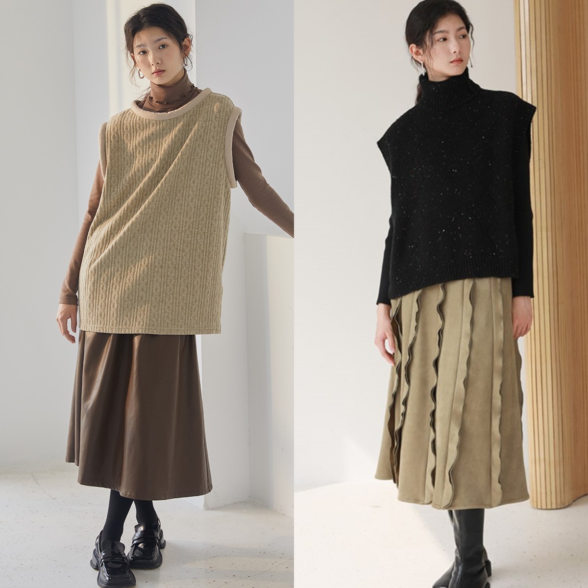 最新马甲穿法,马甲叠穿搭配