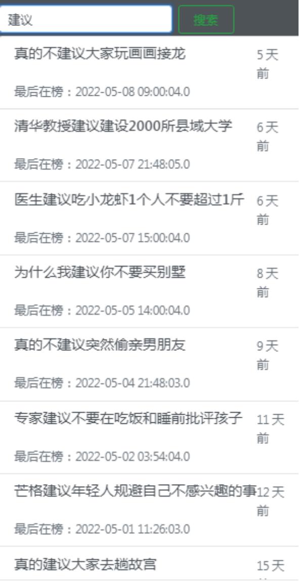 微博水下热搜,专属微博热搜词条