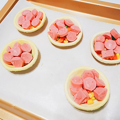 蛋挞皮小披萨好看又好吃,简约版披萨蛋挞皮