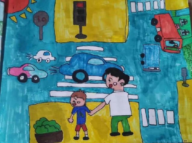 二年级七彩童年绘画,用七彩画笔绘童年