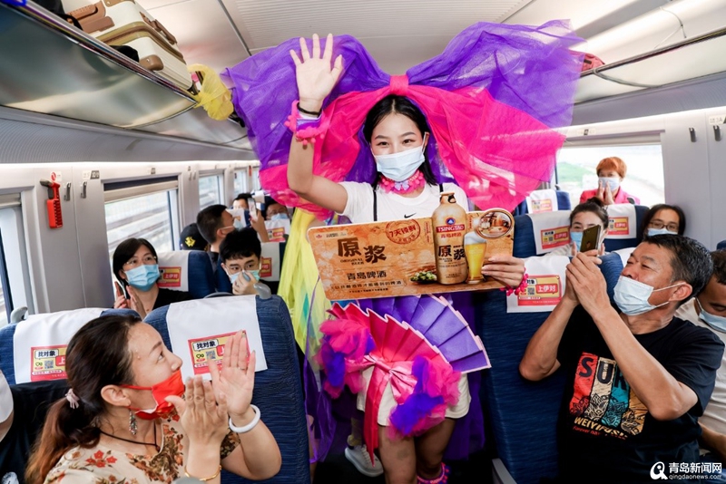 2023年青岛国际啤酒节开幕式,青岛胶州湾跨海铁路大桥啤酒节